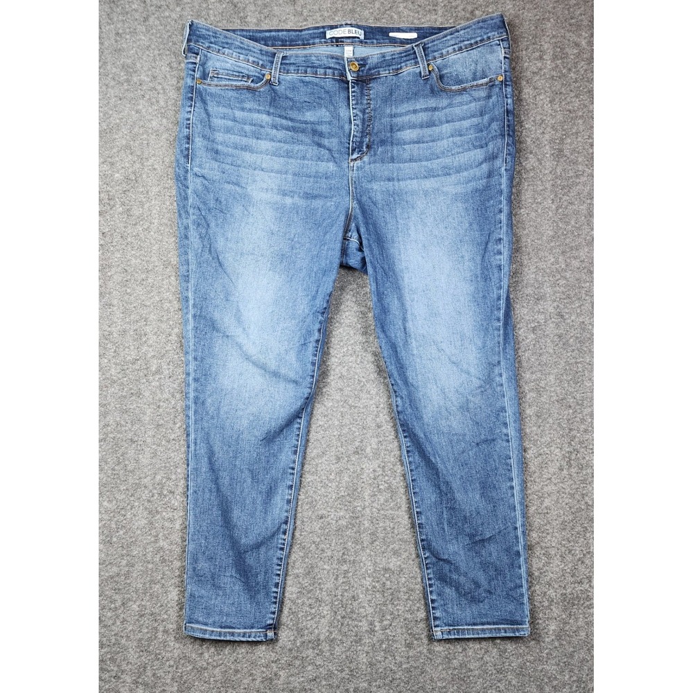 Code Bleu Soho Skinny Jeans Women 22W Blue Medium Wash High Rise‎ Stretch